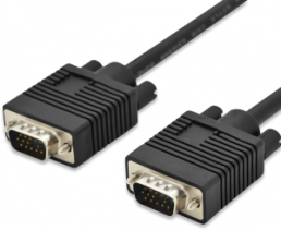 Monitor connection line, 1.8 m, HD-D-SUB plug, 15 pole to HD-D-SUB plug, 15 pole, AK-310103-018-S