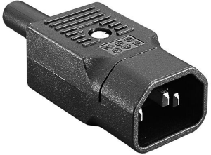 Device connection plug E, 3 pole, cable assembly, screw connection, 1.0 mm², black, PX0686