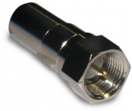 F plug 75 Ω, RG-6, solder connection, straight, 222123