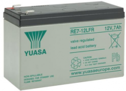 Lead-battery, 12 V, 7 Ah, 151 x 65 x 94 mm, faston plug 6.35 mm