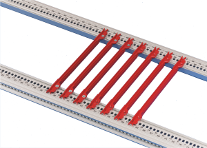 Guide Rail, 4.4" PCB Type, Plastic, 160 mm, 2mm Groove Width, Red, 50 Pieces