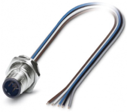 Sensor actuator cable, M12-flange plug, straight to open end, 5 pole, 0.5 m, 4 A, 1419661
