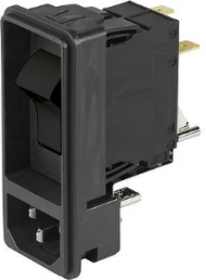 Combination element C14, screw mounting, plug-in connection, black, 3-104-109