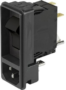 Combination element C14, screw mounting, plug-in connection, black, DF11.1477.0010.01