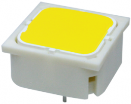 Short-stroke pushbutton, Form A (N/O), 100 mA/42 V AC/DC, illuminated, actuator (white, L 0.7 mm), 2.9 N, THT