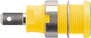 4 mm socket, flat plug connection, mounting Ø 12.2 mm, CAT III, yellow/green, SEB 6450 NI / GNGE