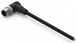 Sensor actuator cable, M12-cable plug, straight to open end, 5 pole, 2 m, PVC, black, 5 A, 643632120305
