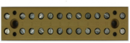 Terminal block, 12 pole, 4.0 mm², clamping points: 24, yellow, screw connection, 32 A