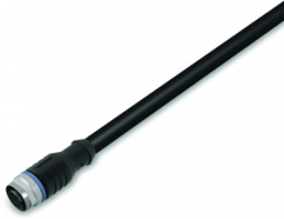 Sensor actuator cable, M12-cable socket, straight to open end, 3 pole, 5 m, PUR, black, 4 A, 756-5301/030-050