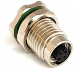 Sensor actuator cable, M5-flange socket, straight to open end, 4 pole, 0.1 m, brass, black, 1 A, PXMBNI05RPF04AFL001
