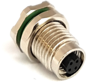 Sensor actuator cable, M5-flange socket, straight to open end, 3 pole, 0.1 m, brass, black, 1 A, PXMBNI05RPF03AFL001