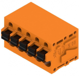 PCB terminal, 5 pole, pitch 5.08 mm, AWG 24-12, 20 A, spring-clamp connection, orange, 1330740000