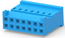 Socket housing, 14 pole, pitch 2.54 mm, straight, blue, 281839-7