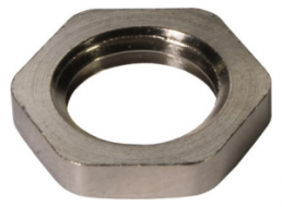 Lock nut, M10, W 14 mm, H 2.8 mm, inner Ø 1 mm, copper, 21010000051