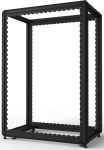 29 U cabinet rack, mobile, (H x W x D) 1400 x 600 x 1000 mm, steel, black gray, 20630-206