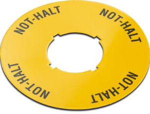 Emergency stop, adhesive label, round 16.3, outside diameter 40 mm, 4 x NOT-HALT