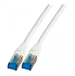 Patch cable, RJ45 plug, straight to RJ45 plug, straight, Cat 6A, S/FTP, LSZH, 0.5 m, gray