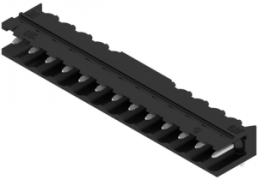 Pin header, 13 pole, pitch 5.08 mm, angled, black, 1780060000