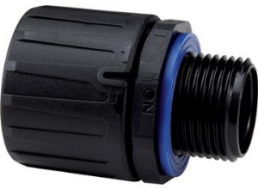 Straight hose fitting, M16, 13 mm, Polyamide/Polyester, IP66/IP68/IP69, gray, (L) 26 mm