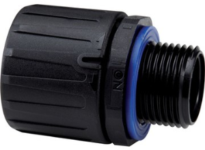 Straight hose fitting, M16, 16 mm, Polyamide/Polyester, black, (L) 30 mm