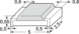 Resistor, thick film, SMD 2010 (5025), 27 mΩ, 0.75 W, ±1 %, RL2010FR-070R027L
