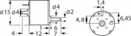 DC gear motor, 12 V (DC), 0.22 W, 112:1, 3 Ncm, 12900 1/min, 1512U012SR 112:1
