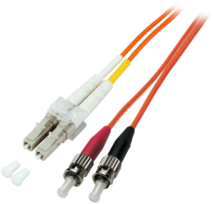 FO patch cable, ST to LC duplex, 15 m, OM2, multimode 50/125 µm