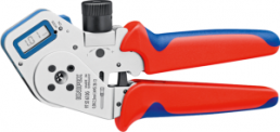 Four-pin crimping pliers for turned contacts, 0.08-2.5 mm², AWG 28-13, Knipex, 97 52 63 DG