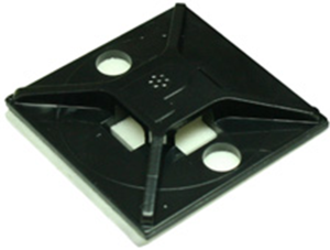 Mounting base, ABS, black, self-adhesive, (L x W x H) 25.4 x 25.4 x 4.2 mm