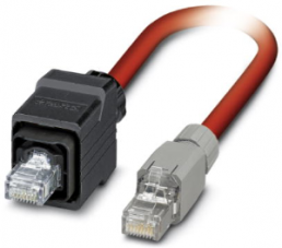 Patch cable, RJ45 plug, straight to RJ45 plug, straight, Cat 5, SF/TQ, PVC, 5 m, red