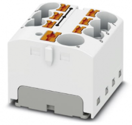 Distribution block, push-in connection, 0.2-6.0 mm², 7 pole, 32 A, 6 kV, white, 3273868