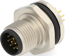 Circular connector, 12 pole, solder connection, screw locking, straight, T4140012121-000