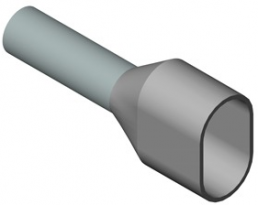 Insulated twin wire end ferrule, 2 x 4.0 mm², 23 mm/12 mm long, DIN 46228/4, gray, 460612D