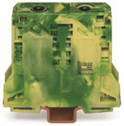 2-wire protective earth terminal, spring-clamp connection, 10-50 mm², 1 pole, 150 A, yellow/green, 285-157/999-950