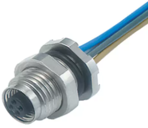 Sensor actuator cable, M5-flange socket, straight to open end, 4 pole, 0.2 m, 1 A, 09 3112 86 04