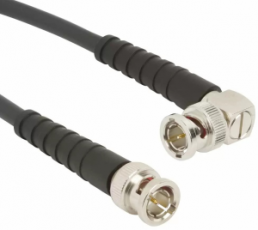 Coaxial Cable, BNC plug (straight) to BNC plug (angled), 50 Ω, RG-59, grommet black, 457 mm, 115103-15-18.00