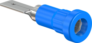 4 mm socket, flat plug connection, mounting Ø 6.8 mm, blue, 23.1015-23