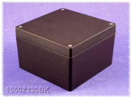 Aluminum die cast enclosure, (L x W x H) 160 x 160 x 82 mm, black (RAL 9005), IP66, 1550Z139BK