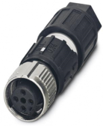 Socket, M12, 4 pole, IDC connection, screw locking, straight, 1521588