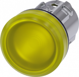 Indicator light, 22 mm, round, metal, high gloss,yellow, lens, smooth