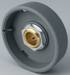 Rotary knob, 8 mm, PA 6, gray, Ø 41 mm, H 14 mm, B8041088