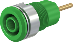 4 mm socket, round plug connection, mounting Ø 12.2 mm, CAT III, green, 23.3010-25