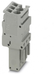 Plug, spring balancer connection, 0.08-4.0 mm², 3 pole, 24 A, 6 kV, gray, 3210635