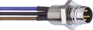 Sensor actuator cable, M8-cable plug, straight to open end, 8 pole, 0.5 m, orange, 1.5 A, 91740