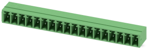 Pin header, 18 pole, pitch 3.81 mm, angled, green, 1841297