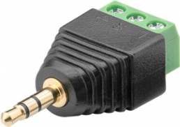 3.5 mm jack plug, 3 pole (stereo), screw connection, plastic, 76745
