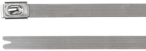 Cable tie, stainless steel, (L x W) 127 x 4.6 mm, bundle-Ø 12 to 25 mm, metal, -80 to 538 °C