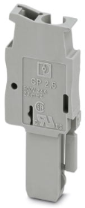 Plug, spring balancer connection, 0.08-4.0 mm², 1 pole, 24 A, 6 kV, gray, 3040258