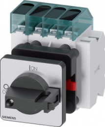 Main switch, Rotary actuator, 4 pole, 25 A, 690 V, (W x H x D) 60 x 60 x 114 mm, fixed mounting, 3LD3150-1TL11