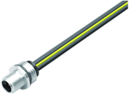 Sensor actuator cable, M12-flange plug, straight to open end, 4 pole + PE, 0.2 m, 12 A, 09 0701 400 05